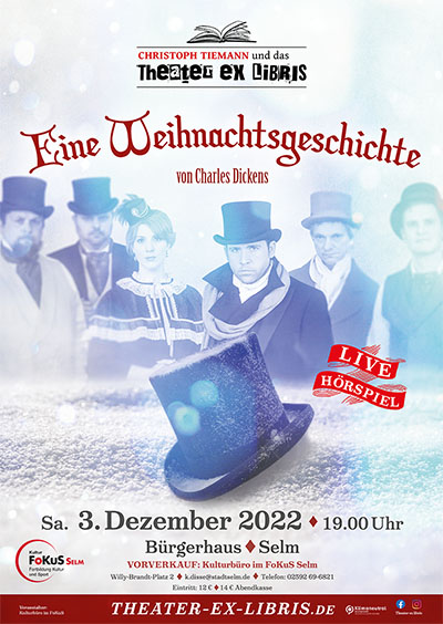 Theater ex libris  Eine Weihnachtsgeschichte nach Charles Dickens (Live-Hörspiel mit Musik) Bürgerhaus Selm