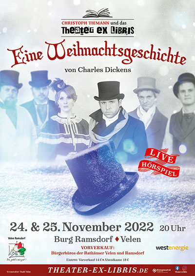 Theater ex libris: Eine Weihnachtsgeschichte nach Charles Dickens (Live-Hörspiel mit Musik), Burg Ramdsdorf, Velen